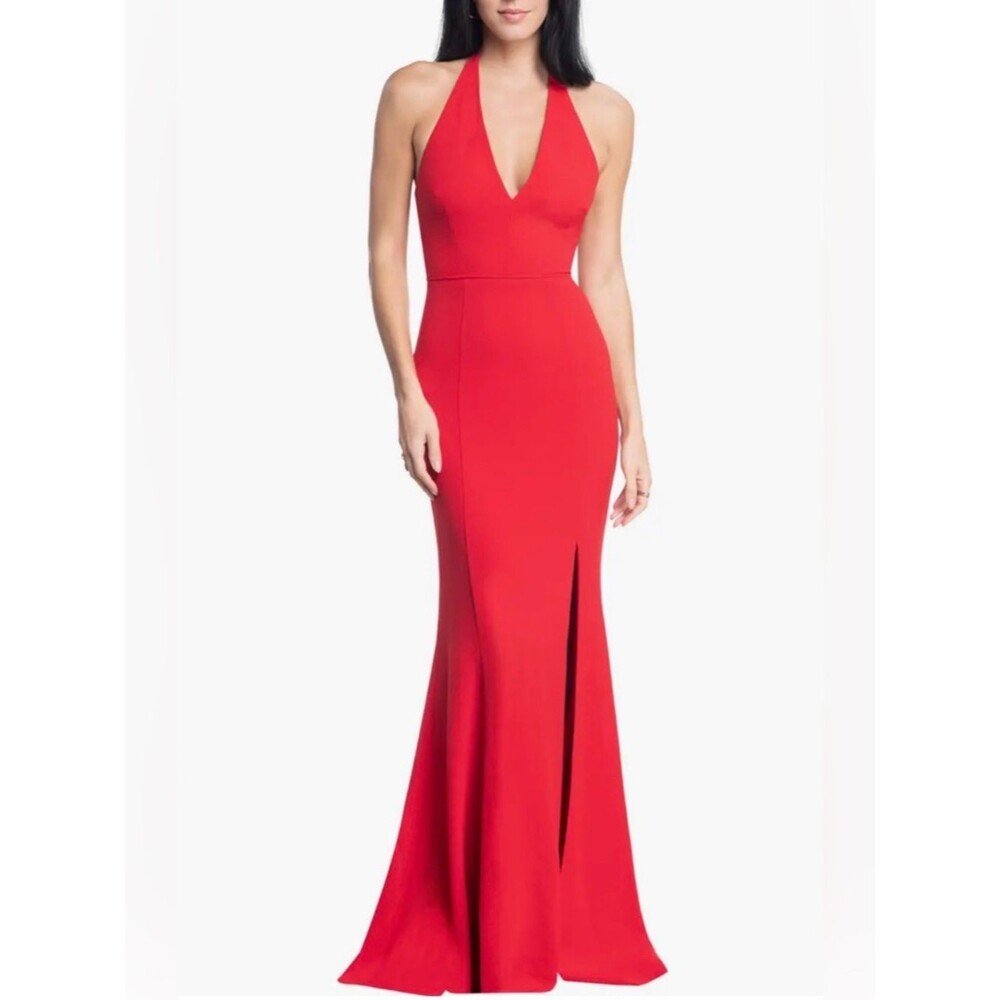 Dress the Population Shiloh Plunge Neck Body-Con Gown in Rouge NWT! size XXL